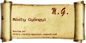 Módly Gyöngyi névjegykártya